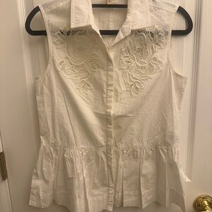 Women's Cream Sleeveless Top